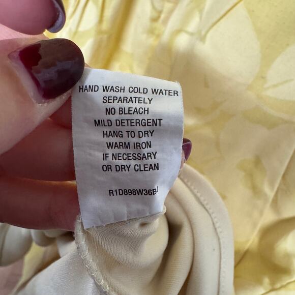 Rabbit Rabbit Designs Yellow Floral Sleeveless Fit Flare Dress Size Medium - Picture 8 of 11